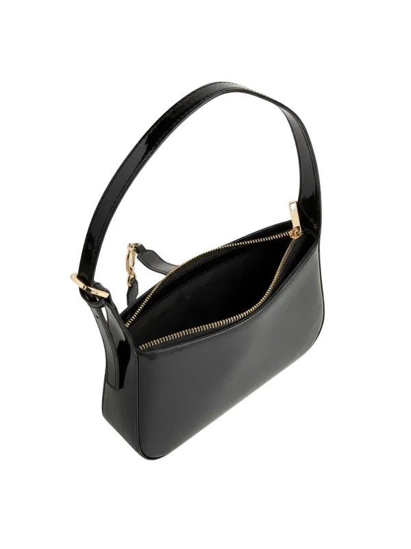 LIKE_STYLE_Women's_Glossy_Patent_Sling_Bag_with_Gold_Chain