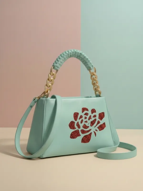 LIKE_STYLE_Women’s_Gold_Glitter_Floral_PU_Sling_Bag