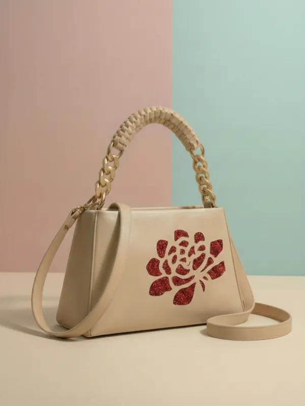 LIKE_STYLE_Women’s_Gold_Glitter_Floral_PU_Sling_Bag