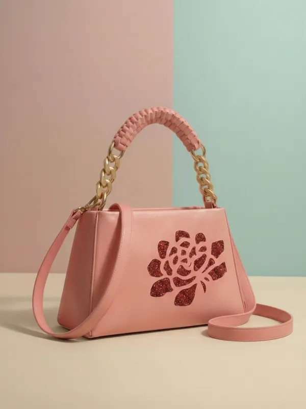LIKE_STYLE_Women’s_Gold_Glitter_Floral_PU_Sling_Bag
