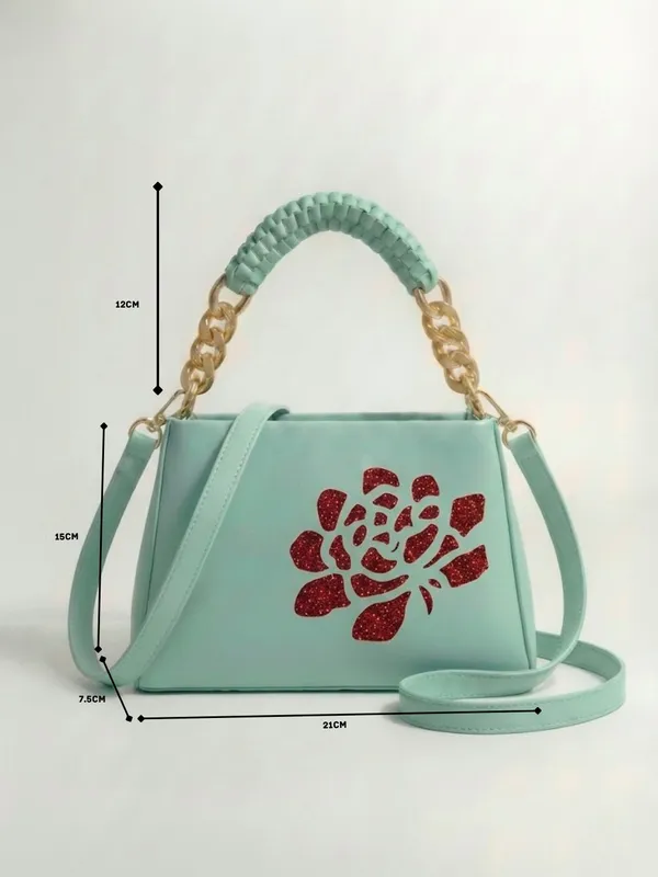LIKE_STYLE_Women’s_Gold_Glitter_Floral_PU_Sling_Bag