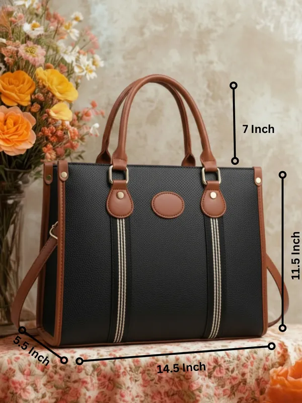LIKE_STYLE_Women's_Laptop_Shoulder_Bag_with_Detachable_Sling_–_PU_Leather