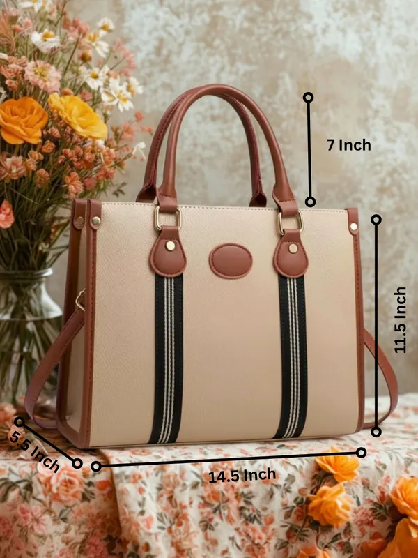 LIKE_STYLE_Women's_Laptop_Shoulder_Bag_with_Detachable_Sling_–_PU_Leather