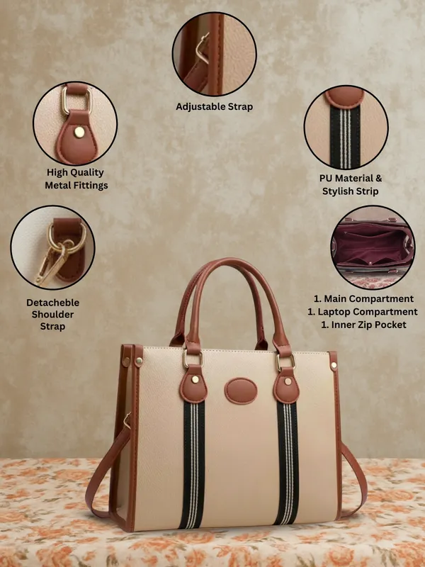 LIKE_STYLE_Women's_Laptop_Shoulder_Bag_with_Detachable_Sling_–_PU_Leather