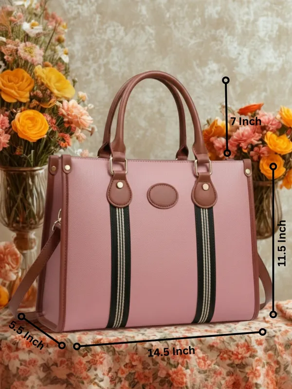LIKE_STYLE_Women's_Laptop_Shoulder_Bag_with_Detachable_Sling_–_PU_Leather