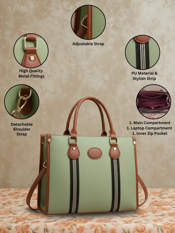 LIKE_STYLE_Women's_Laptop_Shoulder_Bag_with_Detachable_Sling_–_PU_Leather