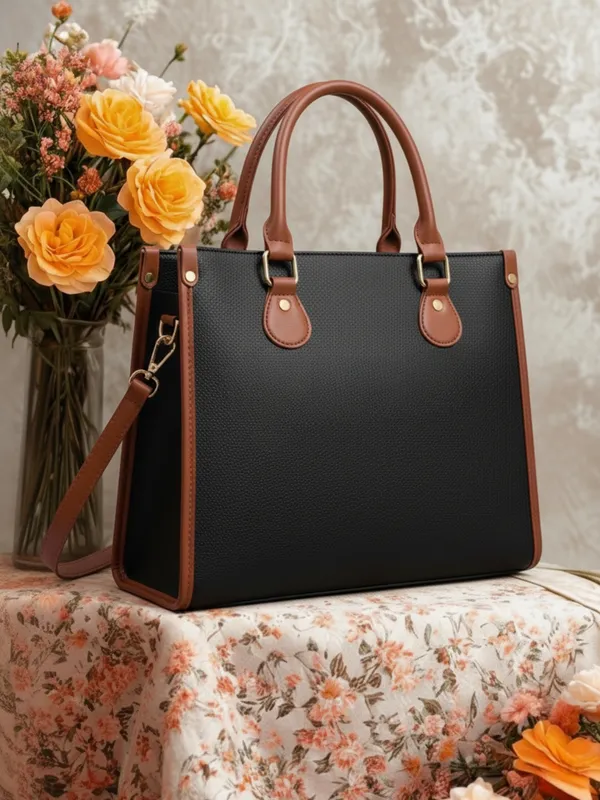 LIKE_STYLE_Women's_Laptop_Shoulder_Bag_with_Detachable_Sling_–_PU_Leather