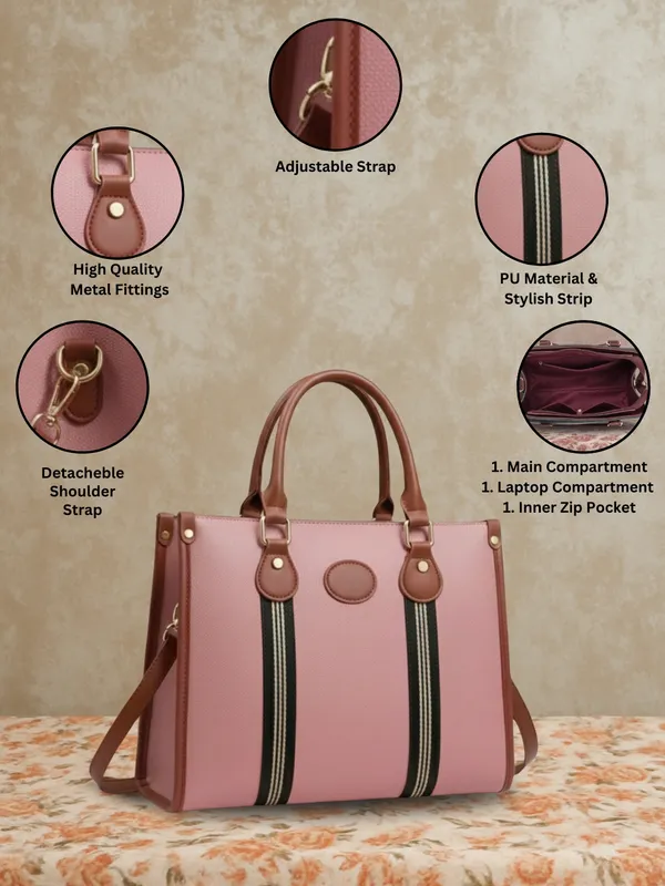LIKE_STYLE_Women's_Laptop_Shoulder_Bag_with_Detachable_Sling_–_PU_Leather