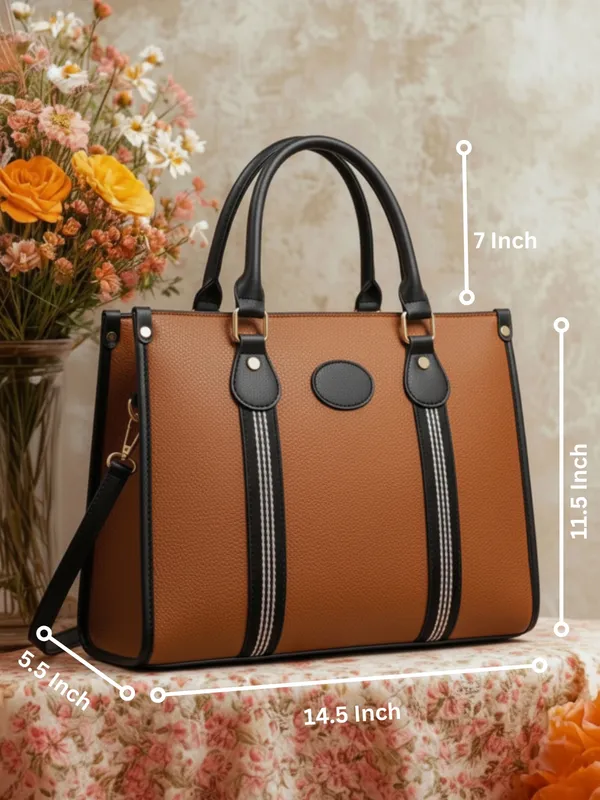 LIKE_STYLE_Women's_Laptop_Shoulder_Bag_with_Detachable_Sling_–_PU_Leather
