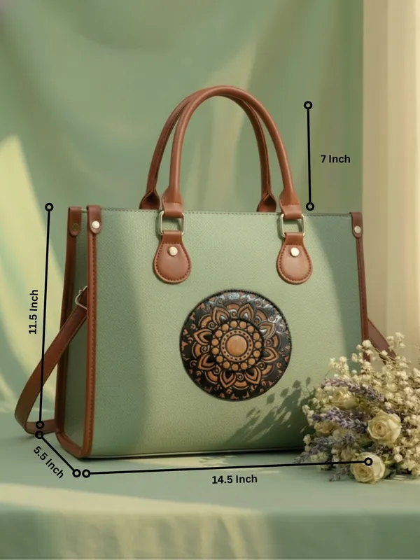 LIKE_STYLE_Women’s_Mandala_Patch_PU_Tote_Bag_with_Laptop_Compartment