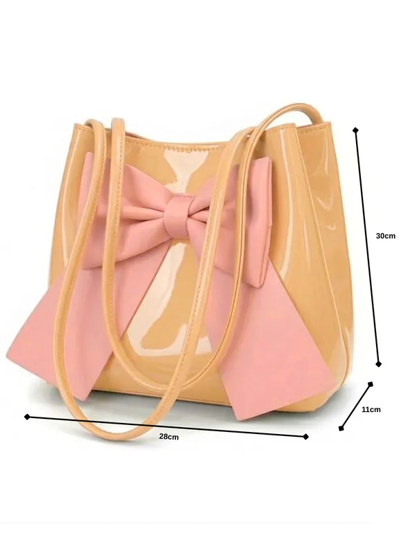 LIKE_STYLE_Women's_Patent_Leather_Tote_Bag_with_Statement_Bow