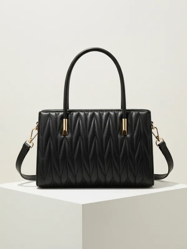 LIKE_STYLE_Women’s_Quilted_PU_Sling_Bag_with_Dual_Compartments