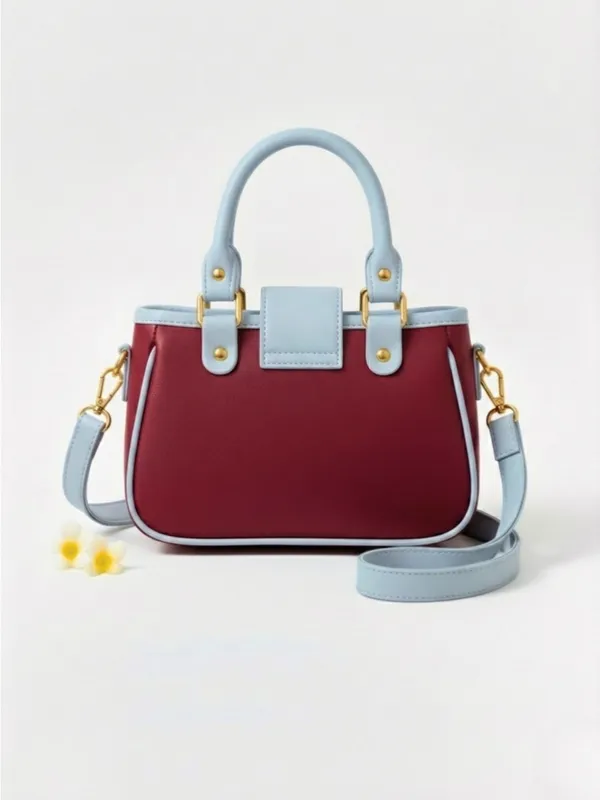 LIKE_STYLE_Women's_Stylish_PU_Handbag_with_Gold_Metal_Lock_&_Dual_Compartments