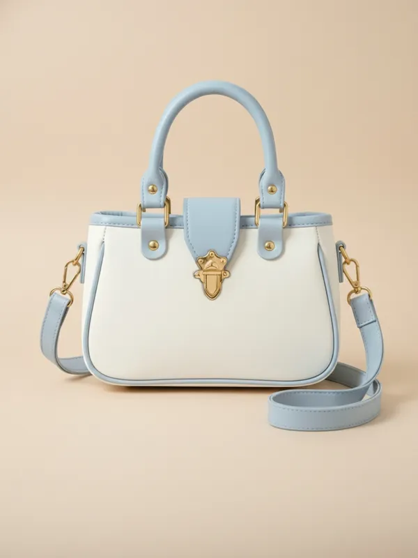 LIKE_STYLE_Women's_Stylish_PU_Handbag_with_Gold_Metal_Lock_&_Dual_Compartments