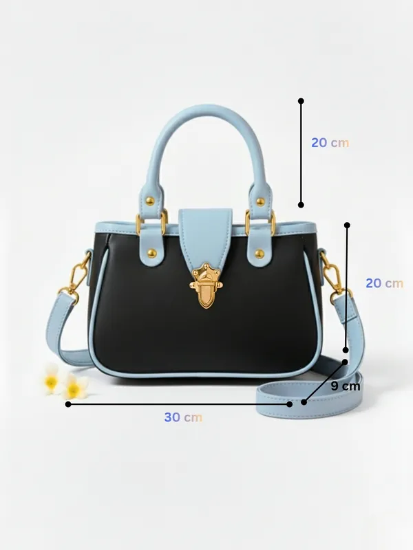 LIKE_STYLE_Women's_Stylish_PU_Handbag_with_Gold_Metal_Lock_&_Dual_Compartments