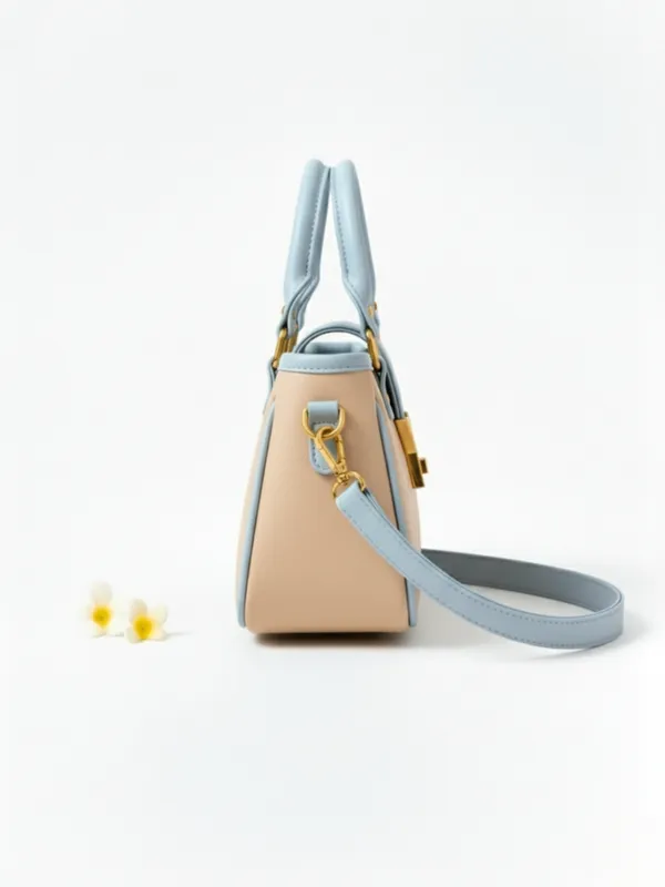 LIKE_STYLE_Women's_Stylish_PU_Handbag_with_Gold_Metal_Lock_&_Dual_Compartments