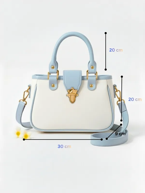 LIKE_STYLE_Women's_Stylish_PU_Handbag_with_Gold_Metal_Lock_&_Dual_Compartments