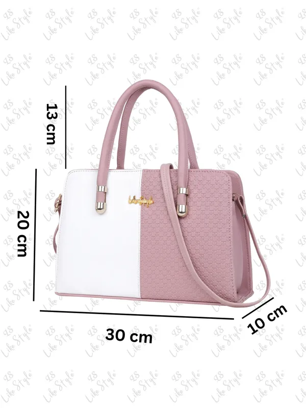Pink_PU_Leather_Closure_Zip_Handbag_For_Women_(_30_*_23_*_14_Cm)
