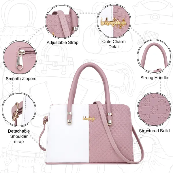 Pink_PU_Leather_Closure_Zip_Handbag_For_Women_(_30_*_23_*_14_Cm)