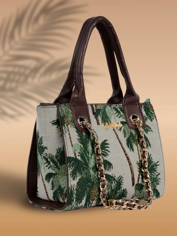 Green_Jute_&_PU_Leather_Closure_Zip_Shoulder_Bag_(_29_*_23_*_12_Cm)