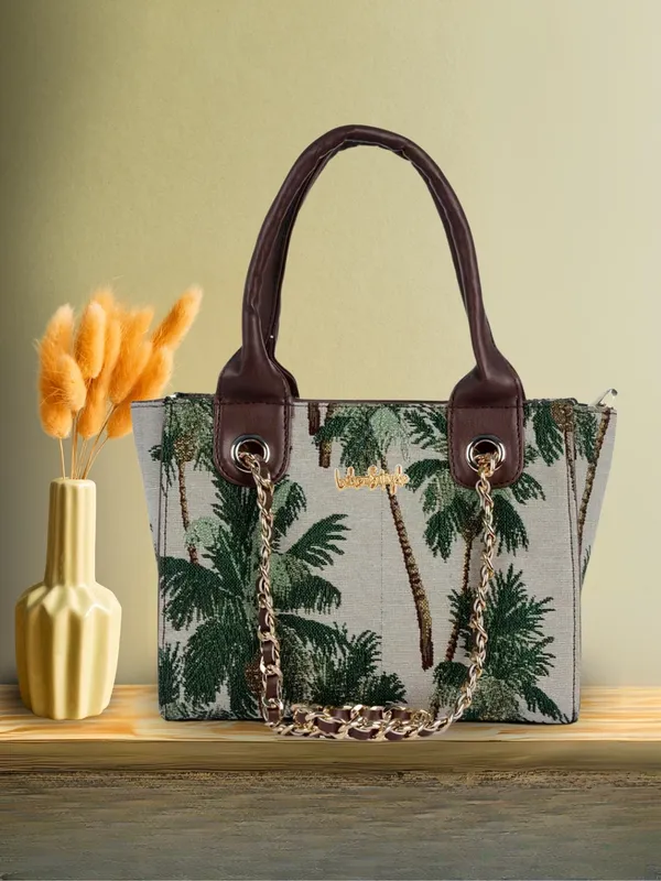 Green_Jute_&_PU_Leather_Closure_Zip_Shoulder_Bag_(_29_*_23_*_12_Cm)