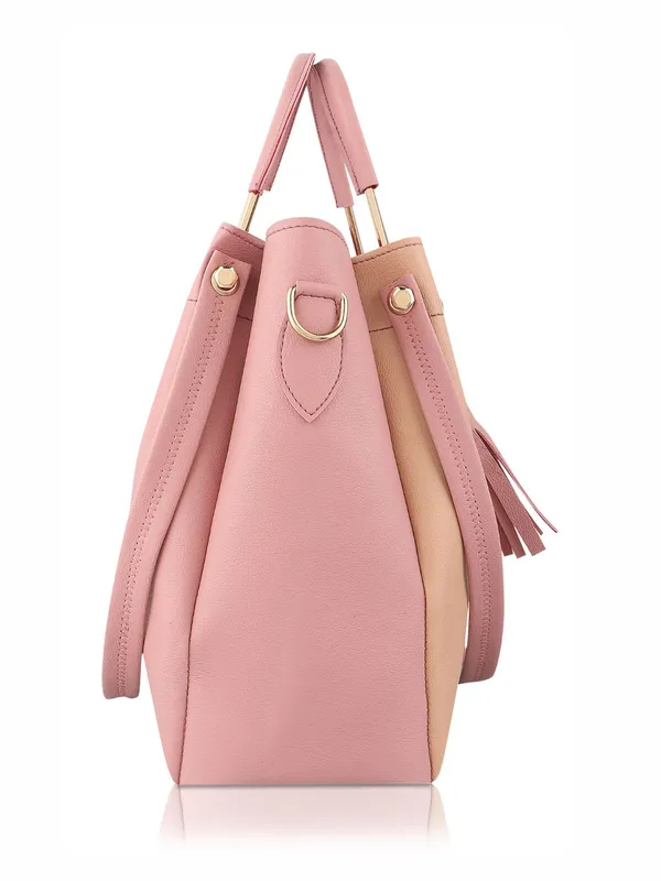 Pink_PU_Leather_Closure_Zip_Shoulder_Bag_Set_Of_3_(_29_*_23_*_9_Cm)