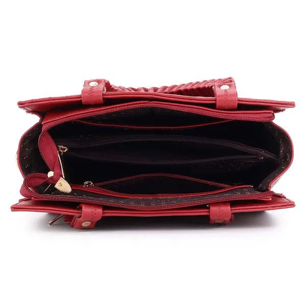 Maroon_PU_Leather_Closure_Zip_Handbag_For_Women_(_30_*_23_*_14_Cm)