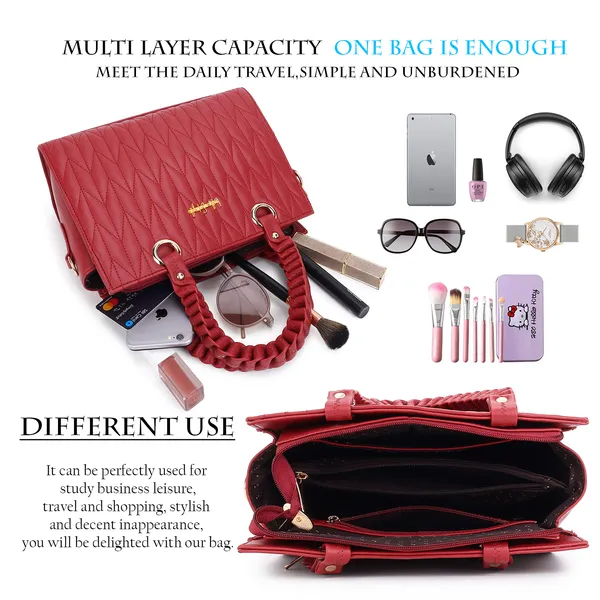 Maroon_PU_Leather_Closure_Zip_Handbag_For_Women_(_30_*_23_*_14_Cm)
