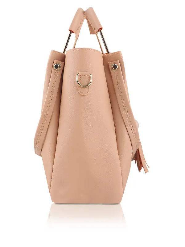 Beige_PU_Leather_Closure_Flap_&_Zip_Handheld_Set_Of_3_(_29_*_23_*_9_Cm)