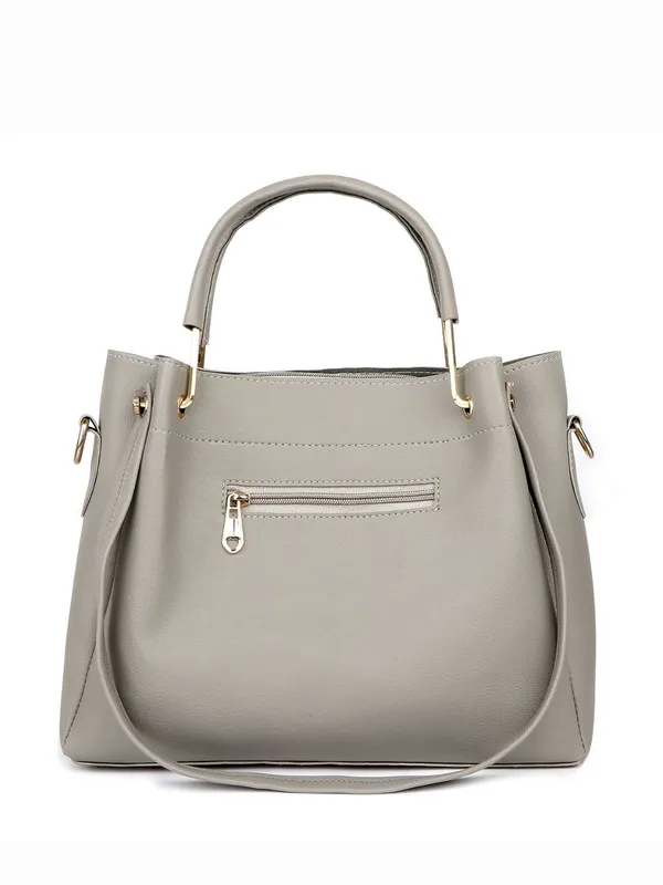 Grey_PU_Leather_Closure_Zip_Sling_Bag_Set_Of_2_(_29_*_23_*_9_Cm)