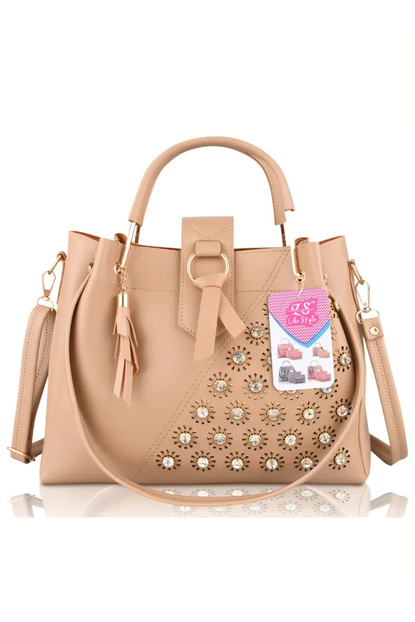 Beige_PU_Leather_Closure_Flap_&_Zip_Handheld_Set_Of_3_(_29_*_23_*_9_Cm)