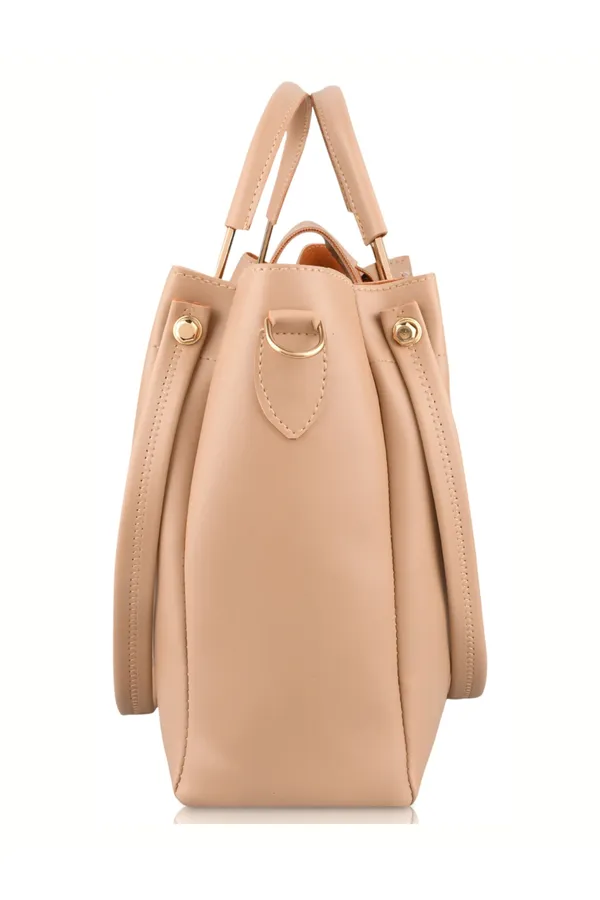 Beige_PU_Leather_Closure_Flap_&_Zip_Handheld_Set_Of_3_(_29_*_23_*_9_Cm)