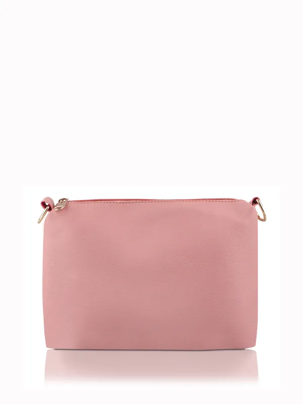 Pink_PU_Leather_Closure_Flap_&_Zip_Handheld_Set_Of_3_(_29_*_23_*_9_Cm)