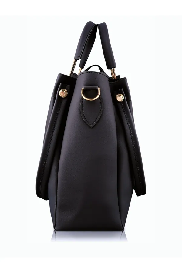 Black_PU_Leather_Closure_Flap_&_Zip_Shoulder_Bag_(_29_*_23_*_9_Cm)