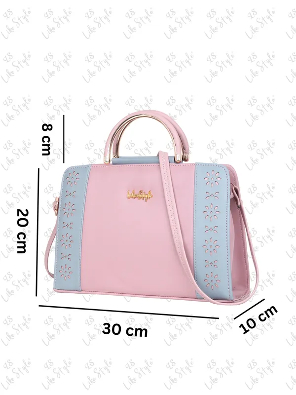 Pink_PU_Leather_Closure_Zip_Handbag_For_Women_(_30_*_20_*_10_Cm)