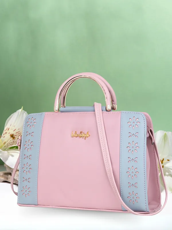 Pink_PU_Leather_Closure_Zip_Handbag_For_Women_(_30_*_20_*_10_Cm)