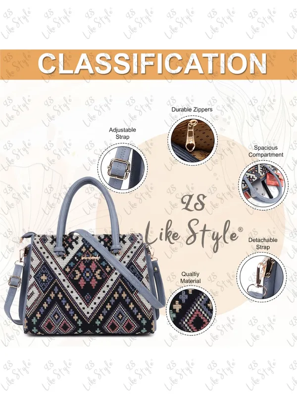 Grey_Jute_&_PU_Leather_Closure_Zip_Shoulder_Bag_(_33_*_23_*_11_Cm)
