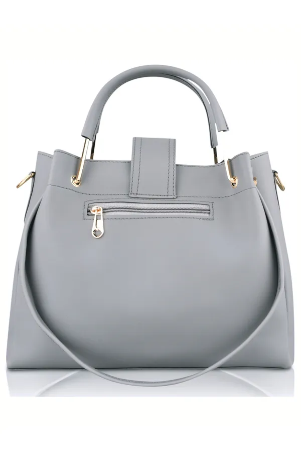 Grey_PU_Leather_Closure_Flap_&_Zip_Shoulder_Bag_(_29_*_23_*_9_Cm)