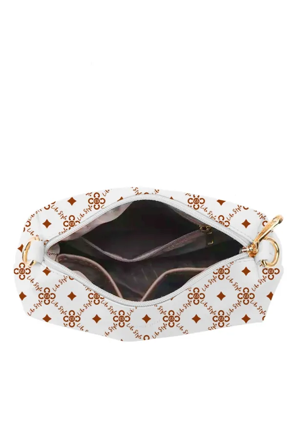 White_PU_Leather_Closure_Zip_Sling_Bag_For_Women_(_25_*_20_*_5_Cm)