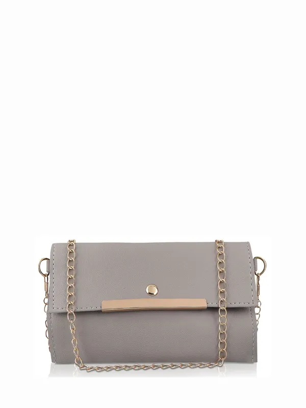 Grey_PU_Leather_Closure_Flap_&_Zip_Sling_Bag_Set_Of_2_(_29_*_23_*_9_Cm)
