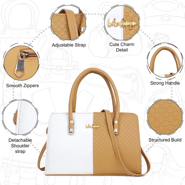 Beige_PU_Leather_Closure_Zip_Handbag_For_Women_(_30_*_23_*_14_Cm)