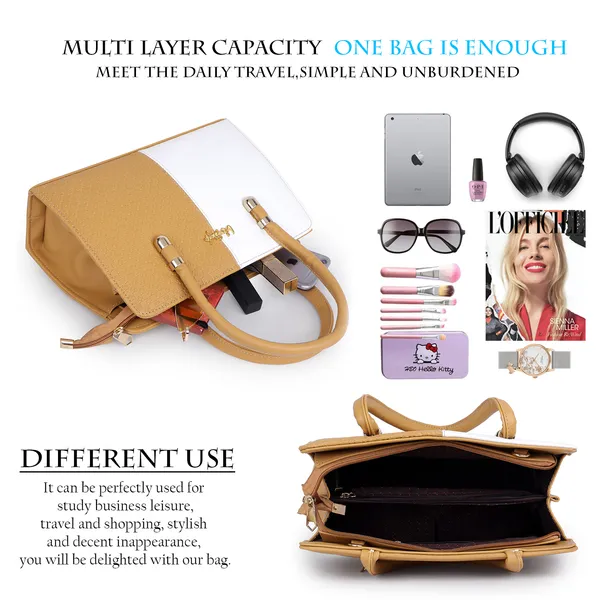Beige_PU_Leather_Closure_Zip_Handbag_For_Women_(_30_*_23_*_14_Cm)