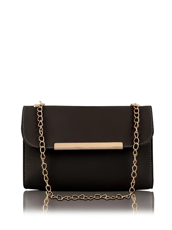 Black_PU_Leather_Closure_Zip_Shoulder_Bag_Set_Of_3_(_29_*_23_*_9_Cm)