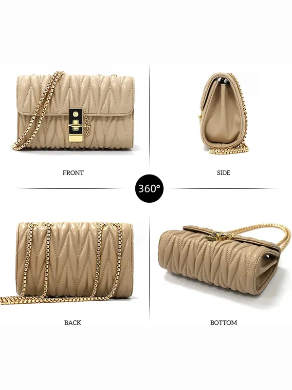 Beige_PU_Leather_Closure_Flap_Sling_Bag_(_24_*_17_*_8_Cm)