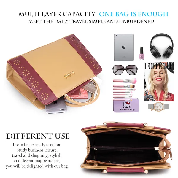 Beige_PU_Leather_Closure_Zip_Handbag_For_Women_(_30_*_20_*_10_Cm)