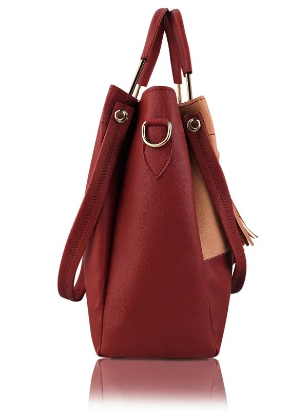Maroon_PU_Leather_Closure_Zip_Handheld_(_29_*_23_*_9_Cm)