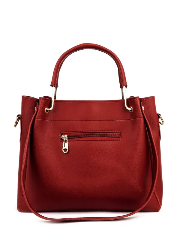 Maroon_PU_Leather_Closure_Zip_Handheld_(_29_*_23_*_9_Cm)