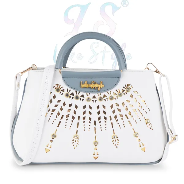 White_PU_Leather_Closure_Zip_Sling_Bag_For_Women_(_28_*_18_*_4_Cm)