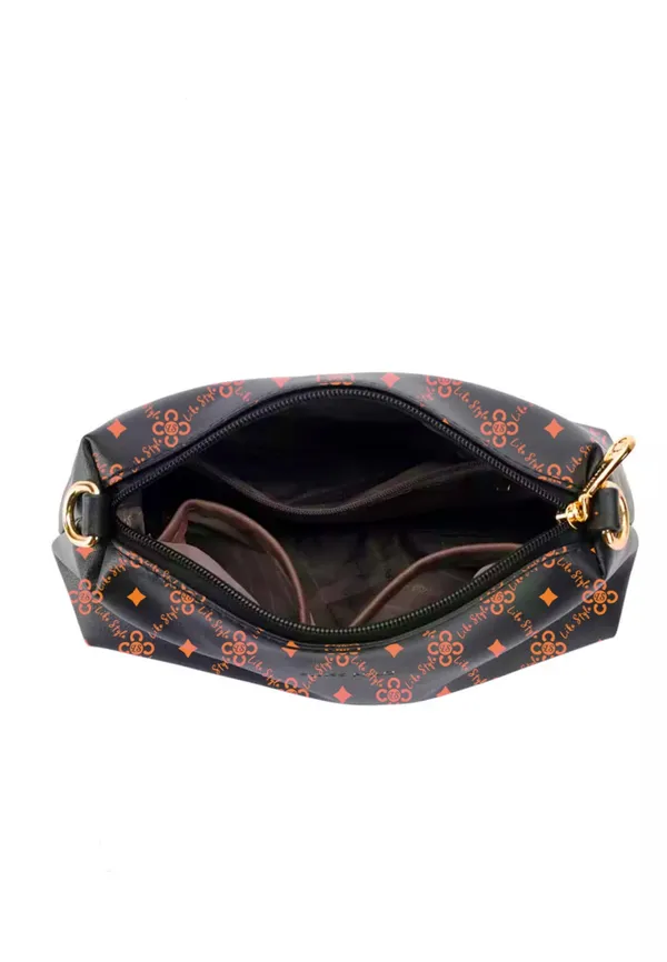 Black_PU_Leather_Closure_Zip_Sling_Bag_For_Women_(_25_*_20_*_5_Cm)