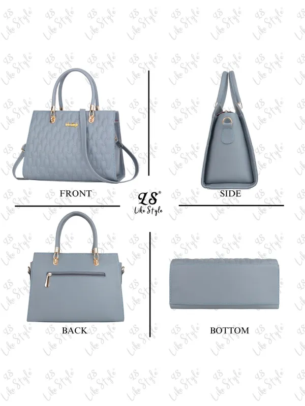 Grey_PU_Leather_Closure_Zip_Handbag_For_Women_(_30_*_23_*_14_Cm)